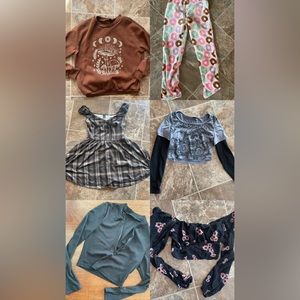 Bundle!! SHEIN, Wild Fable floral crop top, mushroom sweatshirt, dress, pj pants
